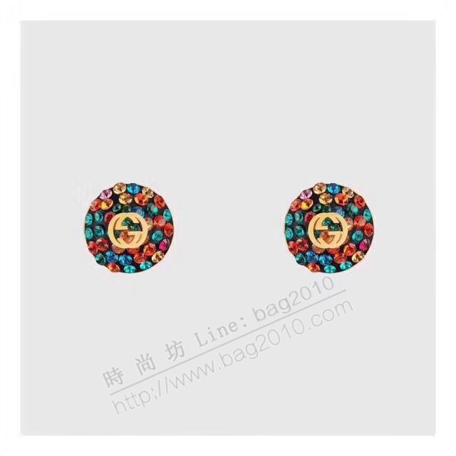 GUCCi飾品 古馳耳飾 Gucci最新彩鑽純銀針耳釘  zgbq1176